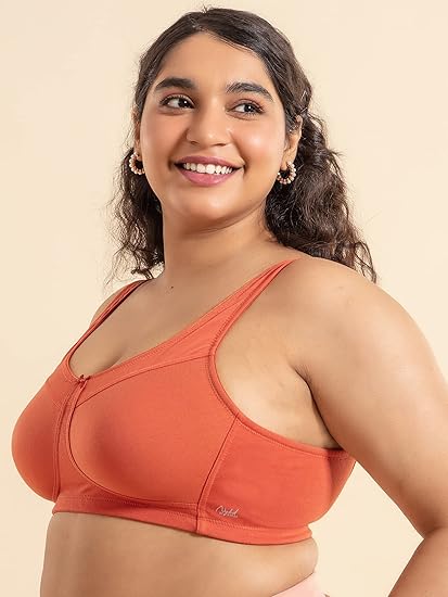 NYKD Women’s Cotton Casual Minimizer Bra Non-Padded, Wire-Free, Full Coverage